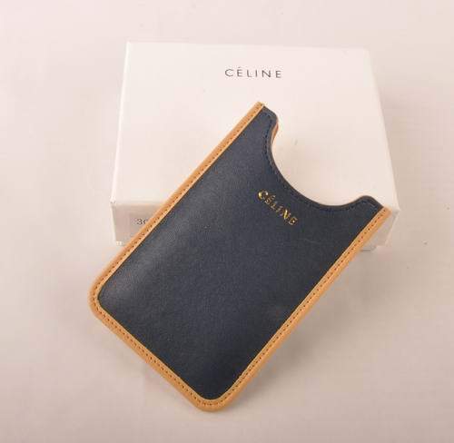 Celine Iphone Case - Celine 309 Dark Blue Original Leather - Click Image to Close